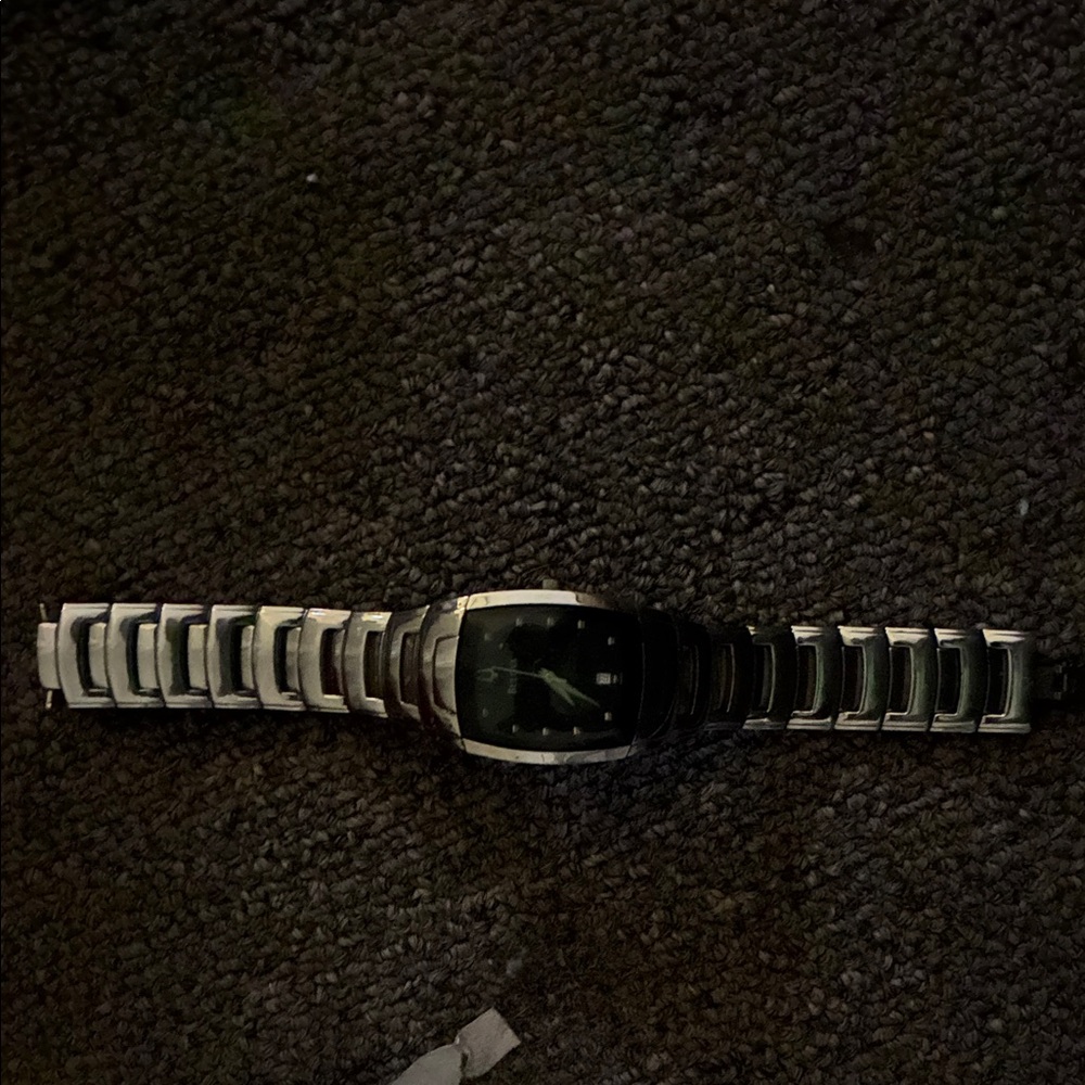 Bulova Silver and Black Watch